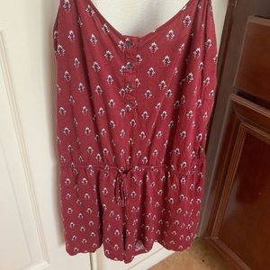 Aeropostale Burgundy Pattern Romper